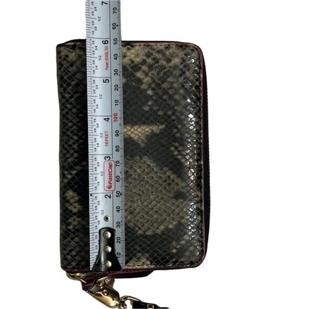 Stella & dot python embossed leather wristlet wallet